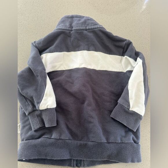 Miles The Label blue and white boys zip up jacket- size 12 months - Picture 2 of 3